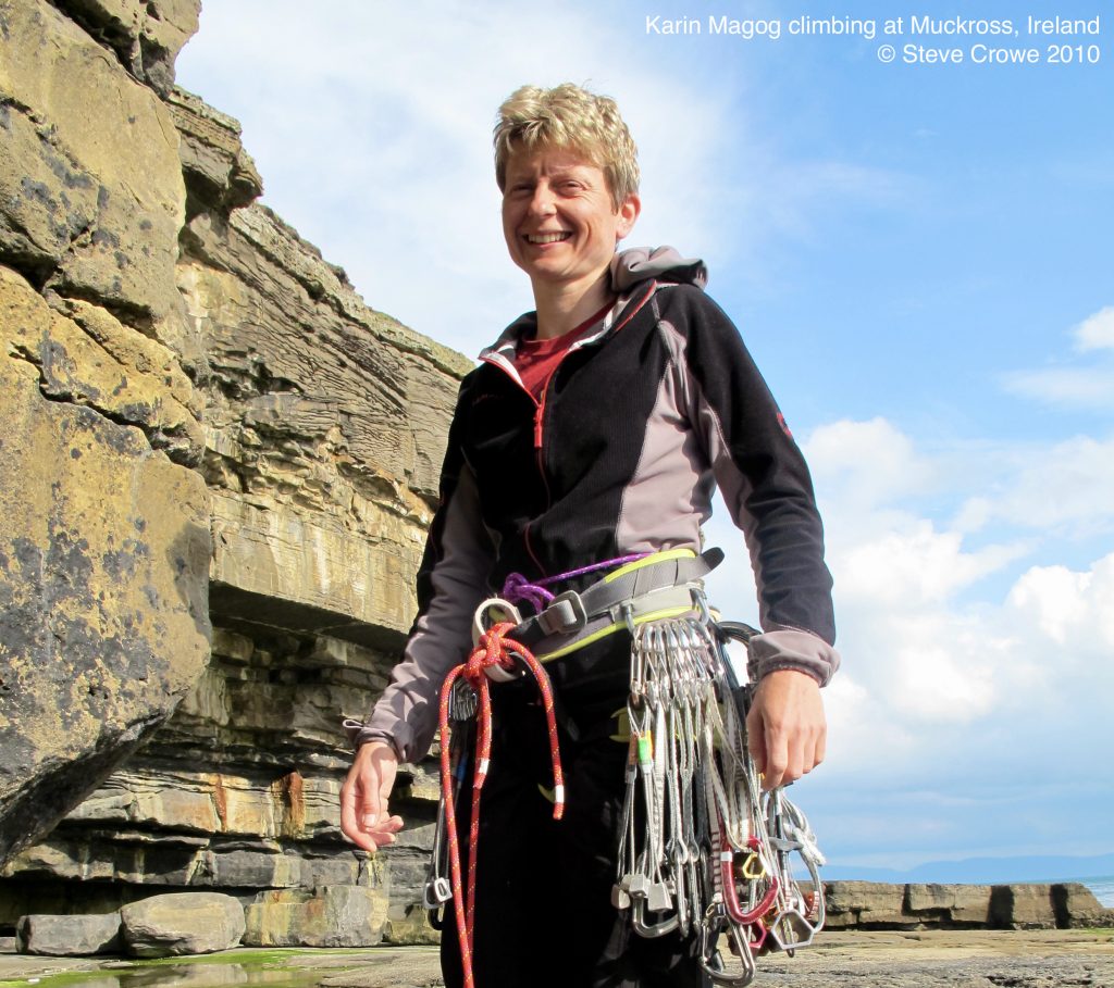 Karin Magog climbing at Muckross, Ireland © Steve Crowe 2010