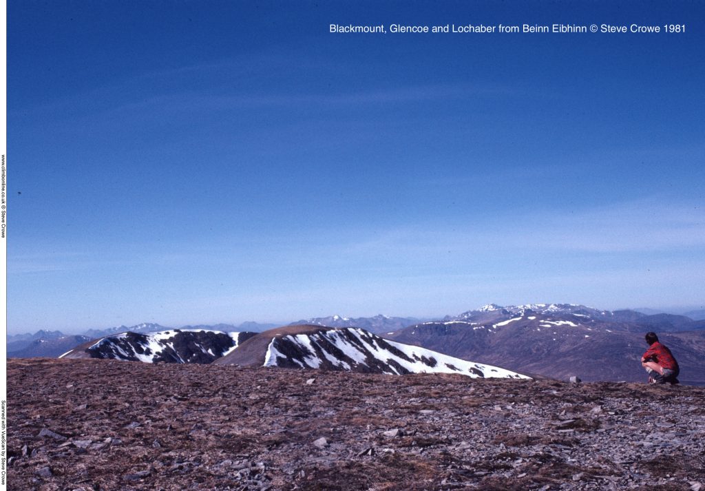Blackmount, Glencoe and Lochaber from Beinn Eibhinn © Steve Crowe 1981
